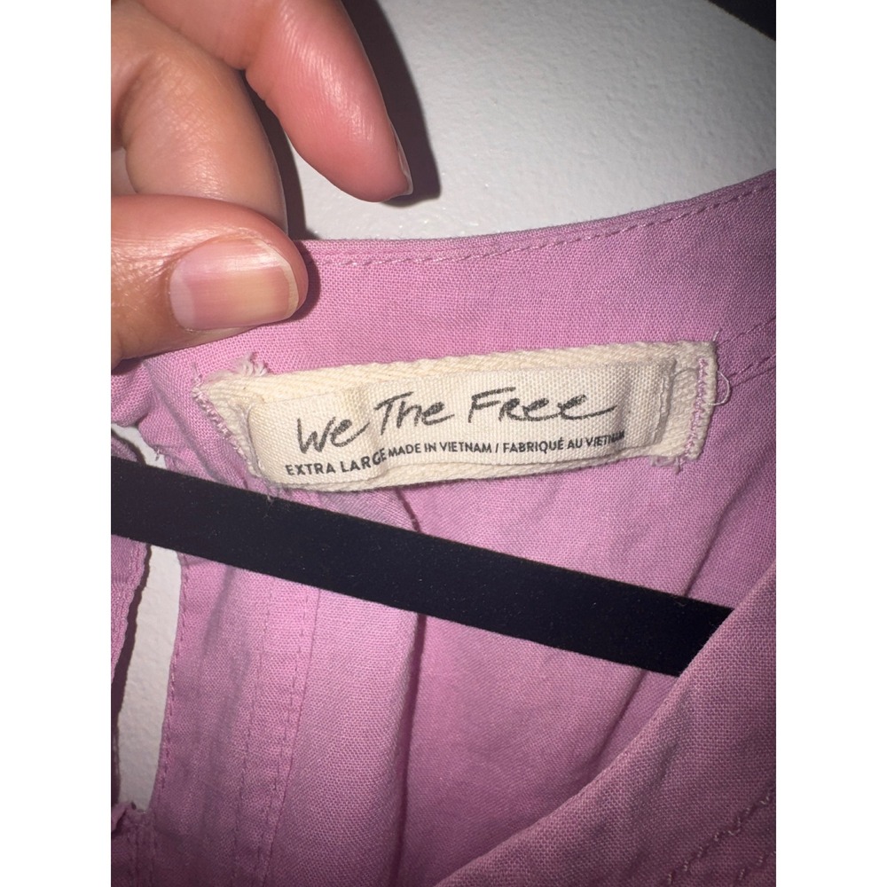 We The Free Pink Linen Moon City Tunic Top XL Boho Frayed Hem Boho - Picture 3 of 11